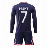 Günstige Paris Saint Germain PSG 2021-22 Fußballtrikots Kylian Mbappé 7 Heimtrikot Langarm..